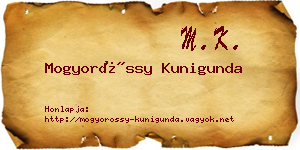 Mogyoróssy Kunigunda névjegykártya
